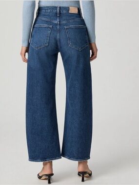 PAIGE Arellia Ankle Jeans 27 Soundcheck Dark Wash Wide Leg Crop
